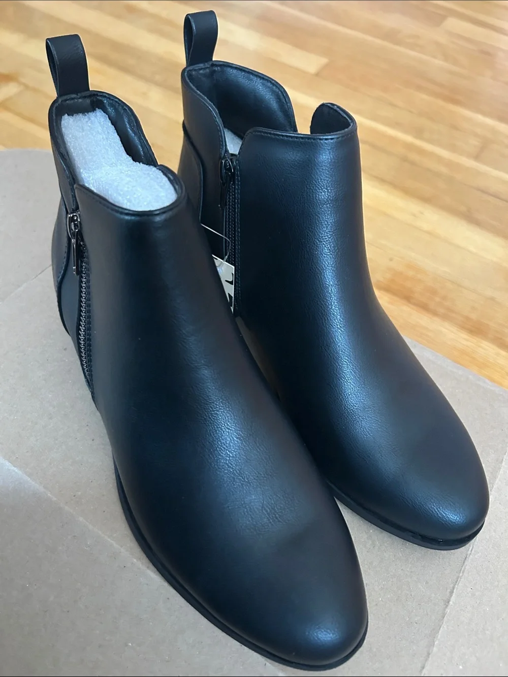 MySoft Women’s Black Ankle Boots - Classic Side-Zip Chelsea Style